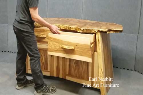 opening drawer in matching live edge cabinet opening drawer in matching live edge cabinet